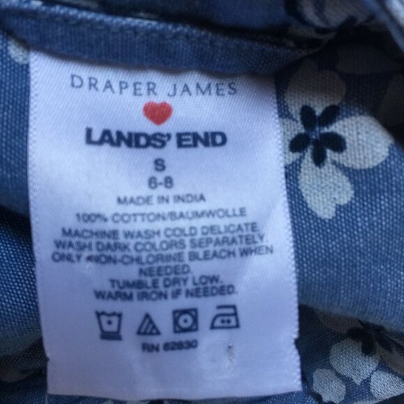 Lands' End Draper James Nightshirt Floral Chambray Long Sleeve Tunic Small 6-8 - Picture 3 of 7